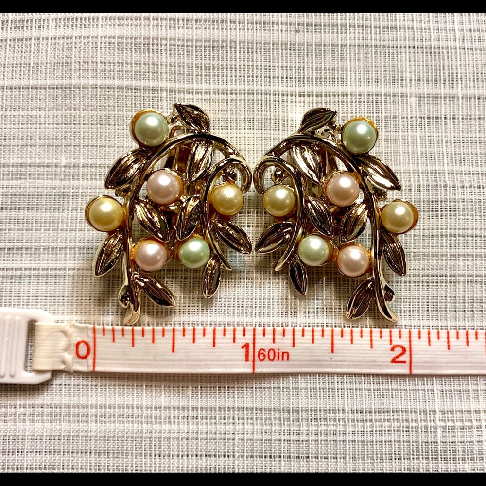 Vintage Marboux Clip On Faux Pearl Earrings